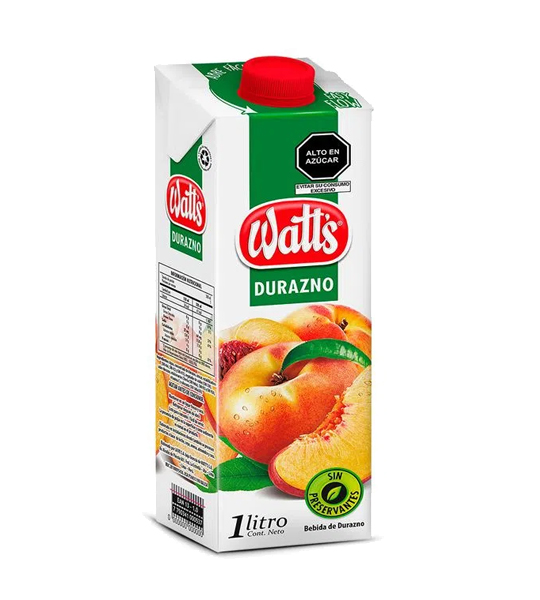 BEBIDA WATTS DURAZNO BOT*1LT